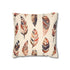 Bohemian Feathers Seamless Pattern — Faux Suede Cushion Cover — Front 40×40 cm Square Cushion View