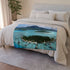 Bora — Plush Fleece Throw Blanket — Draped Over Sofa & Bed Lifestyle View