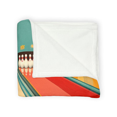 Bowling Alley — Plush Fleece Throw Blanket — 300 GSM Plush Coral Fleece Texture Close-Up