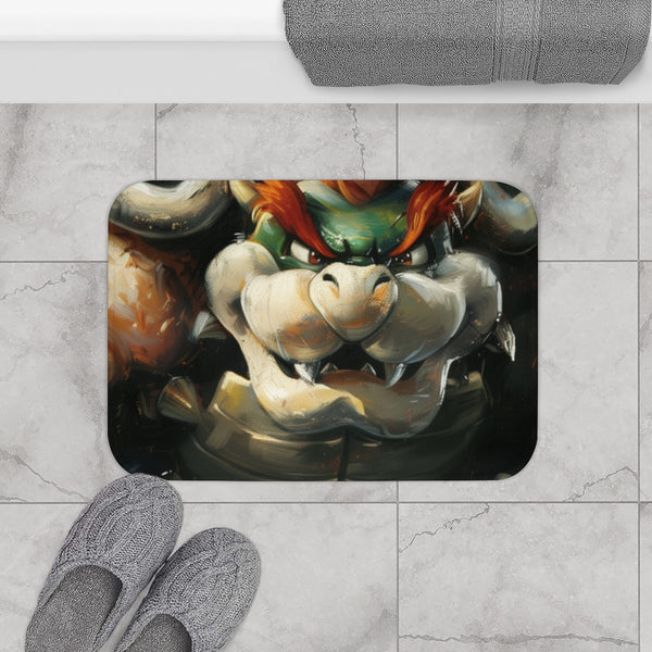 Bowser Painting — Memory Foam Bath Mat — Modern Bathroom Floor Lifestyle View