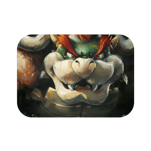 Bowser Painting — Memory Foam Bath Mat — Top-Down Memory Foam Bath Mat View
