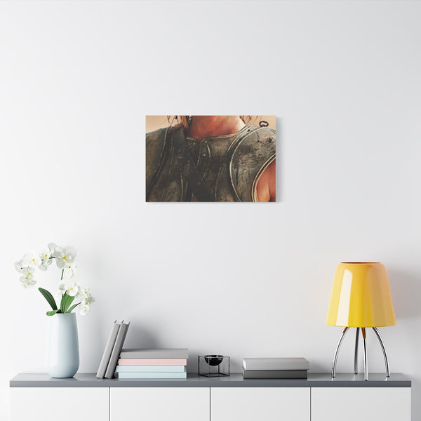 Brad Pitt Achilles — Stretched Canvas Wall Art — Living Room Wall Lifestyle View