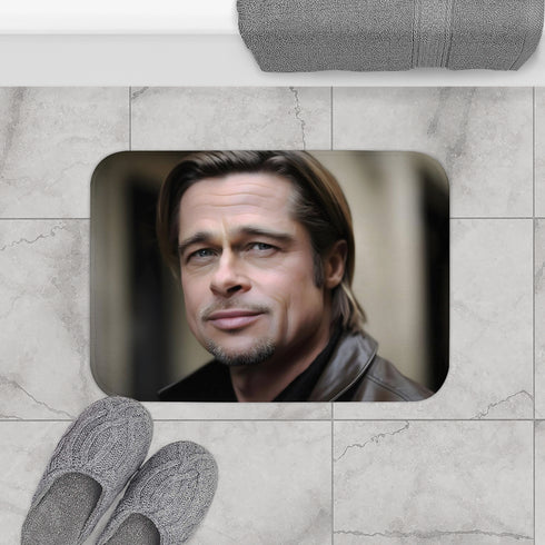 Brad Pitt Luxury Memory Foam Bath Mat - Bathroom Lifestyle View