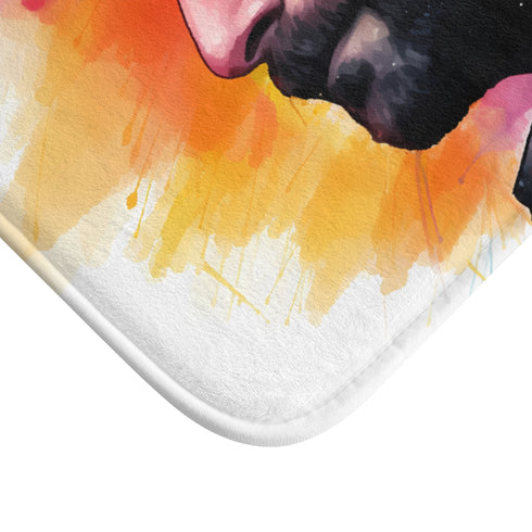 Bradley Cooper Watercolor Neon Colors Luxury Memory Foam Bath Mat - Microfibre Texture Close-Up