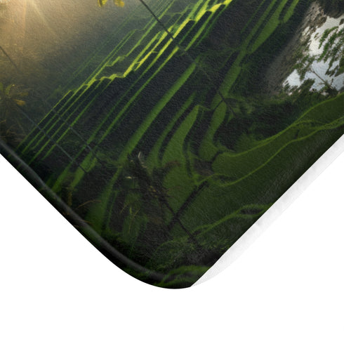 Breathtaking Bali Nature — Non-Slip Bath Mat — Cushioned Memory Foam & Non-Slip Backing Detail