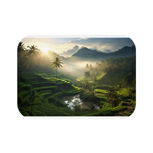 Breathtaking Bali Nature — Non-Slip Bath Mat — Top-Down Velvet Microfibre Artwork View