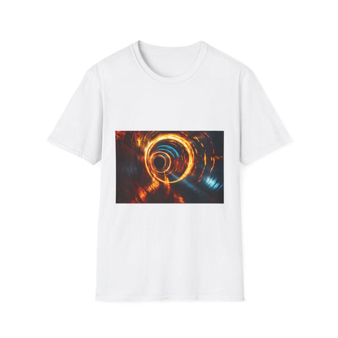 Bridge of Light Across Black Hole Graphic Unisex Softstyle T-Shirt - Front View