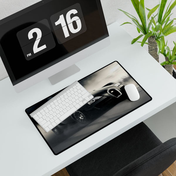 Bugatti Driving High Speed — XXL Gaming Desk Mat — Gaming & Workspace Desk Setup View