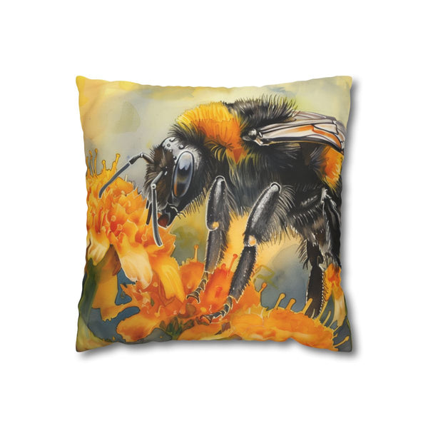 Bumblebee Watercolor — Double-Sided Cushion Cover — Front Double-Sided Cushion View