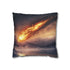Burning Comet Crashing into Ice Lake — 40×40 Cushion Cover — Front 40×40 cm Square Cushion View