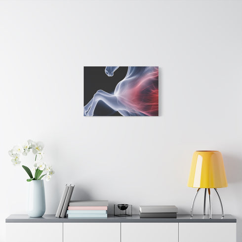 Midnight Blue Executive Geometric Abstract — Stretched Canvas Wall Art — Living Room Wall Lifestyle View