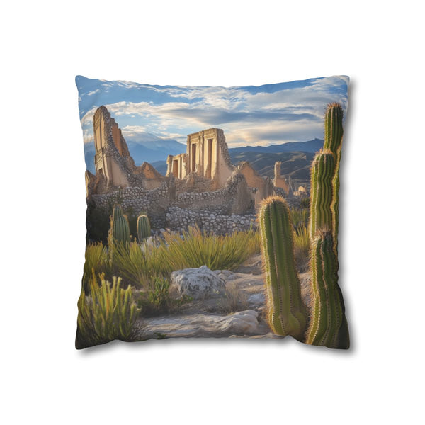 Cactus Shaped Like Ancient Ruins — Double-Sided Cushion Cover — Front Double-Sided Cushion View