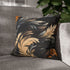 Calligraphy Strokes Pattern — Faux Suede Cushion Cover — Sofa & Living Room Lifestyle View