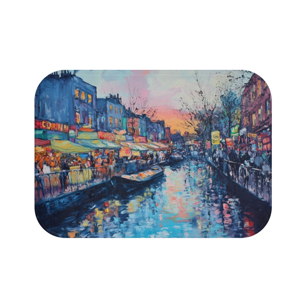 Camden Market London Painting (Edition IV) — Memory Foam Bath Mat — Top-Down Memory Foam Bath Mat View