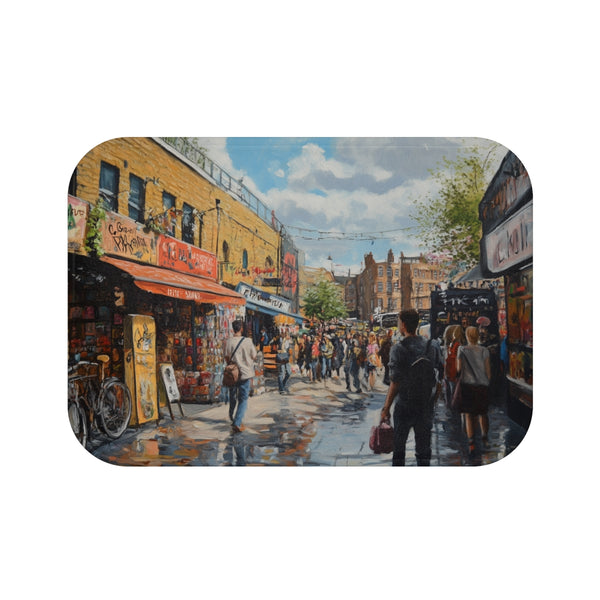 Camden Market London Painting (Edition V) — Memory Foam Bath Mat — Top-Down Memory Foam Bath Mat View