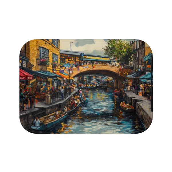 Camden Market London Painting (Edition XIII) — 61×43 Memory Foam Bath Mat — Top-Down Velvet Microfibre Artwork View