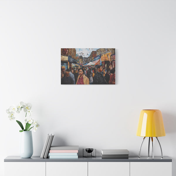 Camden Market London Painting — Stretched Canvas Wall Art — Living Room Wall Lifestyle View