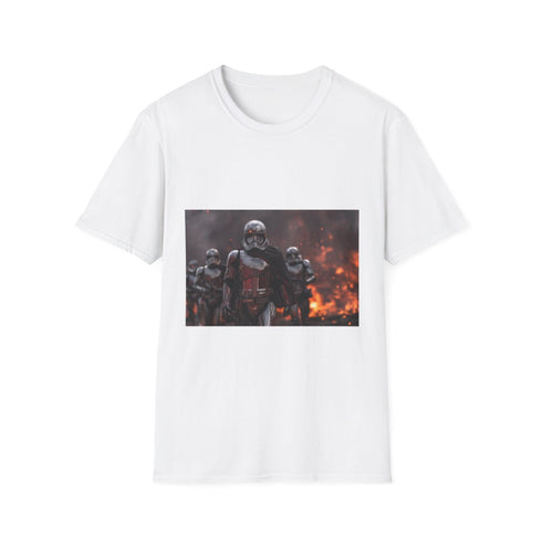 Captain Phasma Marching with Stormtroope Graphic Unisex Softstyle T-Shirt - Front View