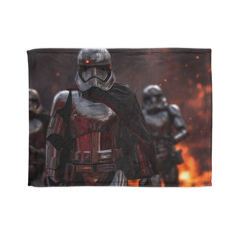 Captain Phasma Marching with Stormtroope — Plush Fleece Throw Blanket — Full Spread Plush Fleece Artwork View