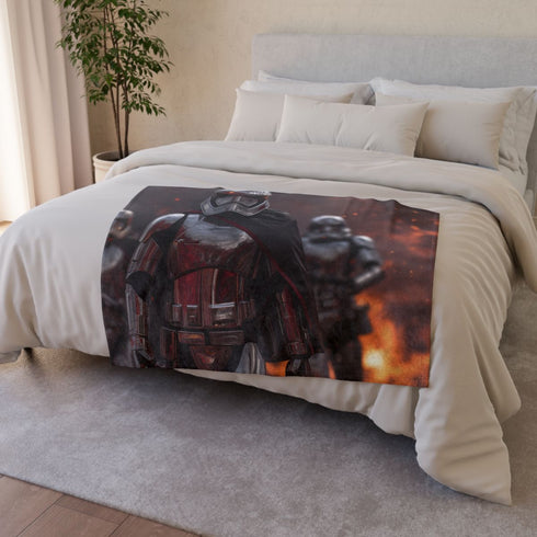 Captain Phasma & First Order Stormtroopers — Plush Fleece Throw Blanket — Drape over Sofa & Bed Lifestyle View