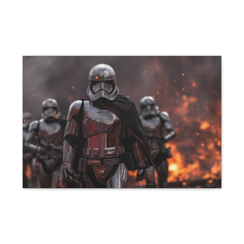 Captain Phasma Marching with Stormtroope — 24×16 Canvas Wall Art — Front Gallery-Wrapped Canvas View