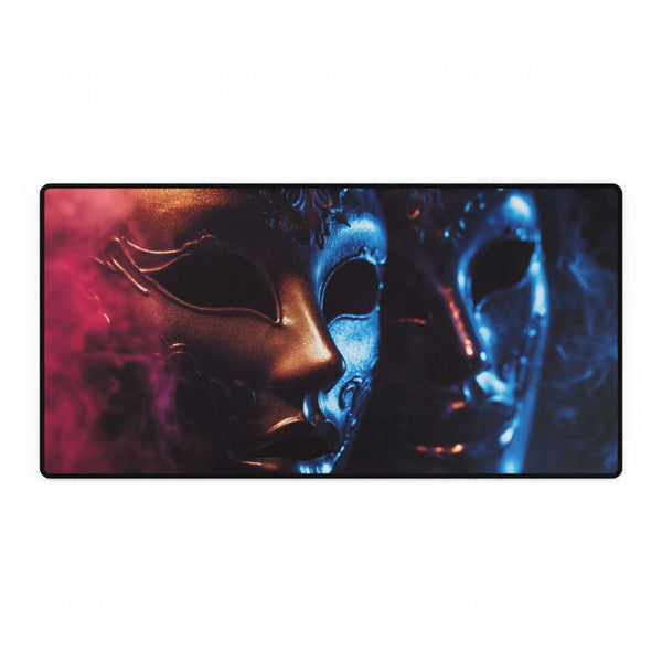 Carnival Masks in Dramatic Lighting (Edition IV) — XXL Gaming Desk Mat — Full Top-Down Artwork View