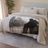 Cassian Andor Blending Into Rebel Outp — Plush Fleece Throw Blanket — Drape over Sofa & Bed Lifestyle View