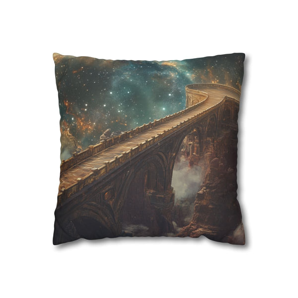 Celestial Bridge over Cosmic Canyon Double-Sided Square Cushion Cover