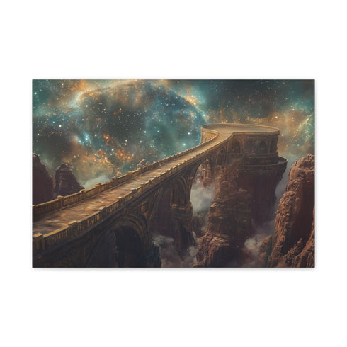 Celestial Bridge over Cosmic Canyon — Canvas Wall Art — Front Gallery-Wrapped Canvas View