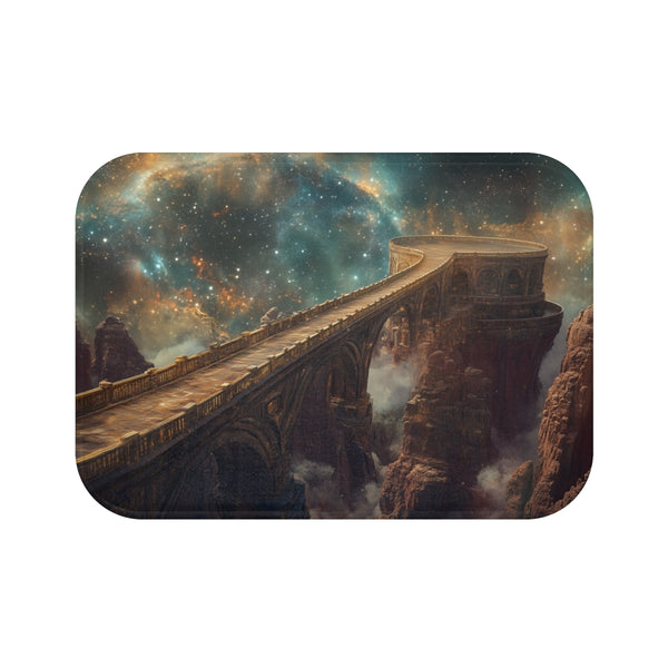 Celestial Bridge Over Cosmic Canyon — Memory Foam Bath Mat — Top-Down Memory Foam Bath Mat View