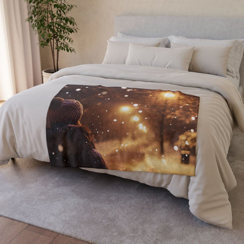 Central Park — 50×60 Plush Throw Blanket — Draped Over Sofa & Bed Lifestyle View