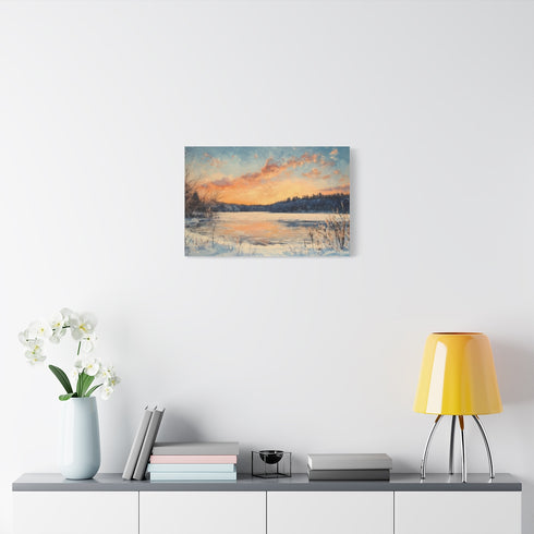 Central Park Snow — Stretched Canvas Wall Art — Living Room Wall Lifestyle View