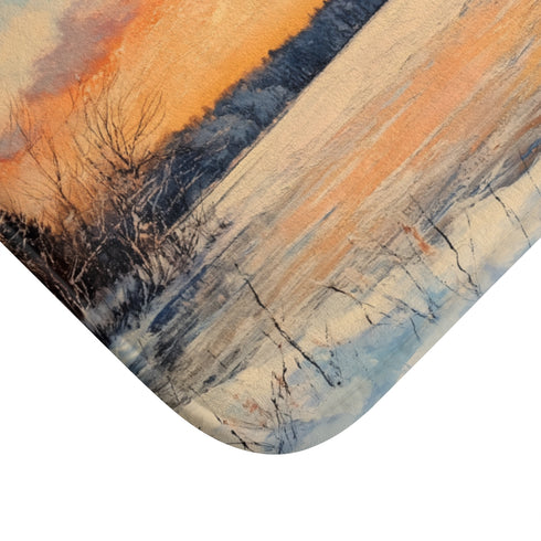 Central Park Snow Luxury Memory Foam Bath Mat - Microfibre Texture Close-Up