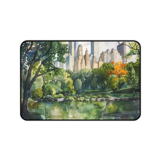 Central Park Watercolor Desk Mat