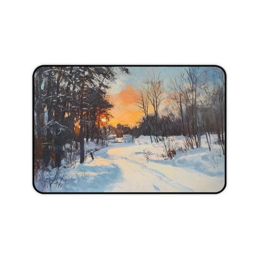 "Central Park Winter Wonderland Desk Mat"