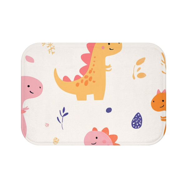 Change Dinosaur — 61×43 Memory Foam Bath Mat — Top-Down Velvet Microfibre Artwork View