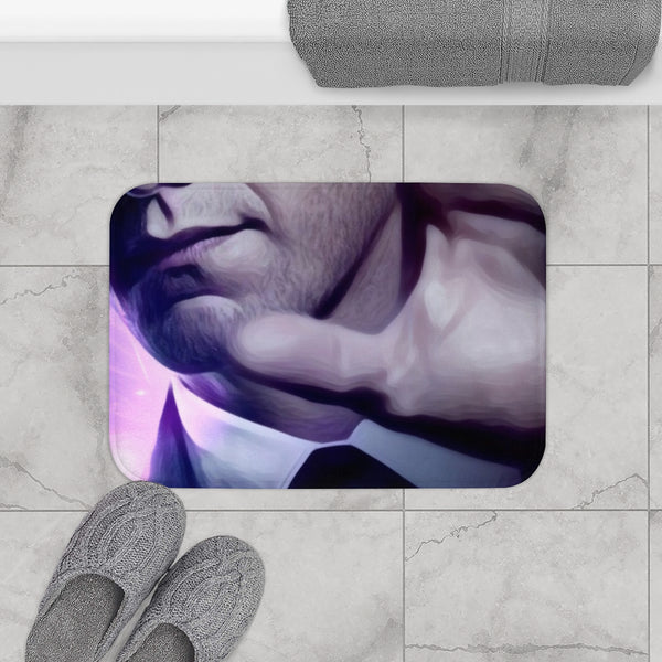 Charles Xavier Xmen — Memory Foam Bath Mat — Modern Bathroom Floor Lifestyle View