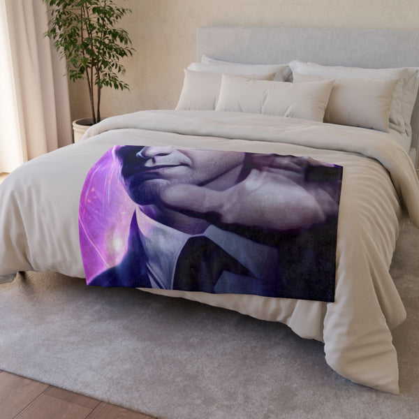 Charles Xavier Xmen — Plush Fleece Throw Blanket — Drape over Sofa & Bed Lifestyle View