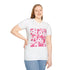 Cherry Blossom Sakura Seamless Pattern — Graphic Cotton T-Shirt — Model Streetwear Fit View
