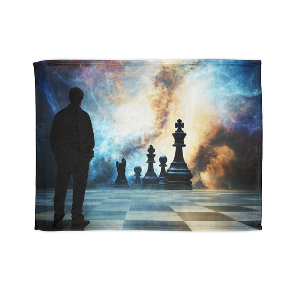 Chess Game Between Gods and Stars — Plush Fleece Throw Blanket — Full Spread Plush Fleece Artwork View