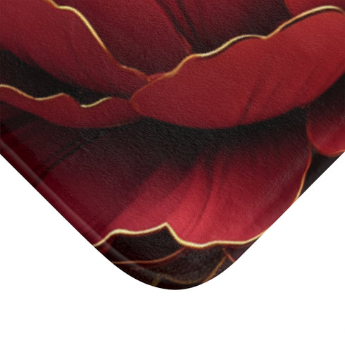 Chinese Red Envelope Blue and Red Dark Red Three D — 61×43 Memory Foam Bath Mat — Cushioned Memory Foam & Microfibre Close-Up