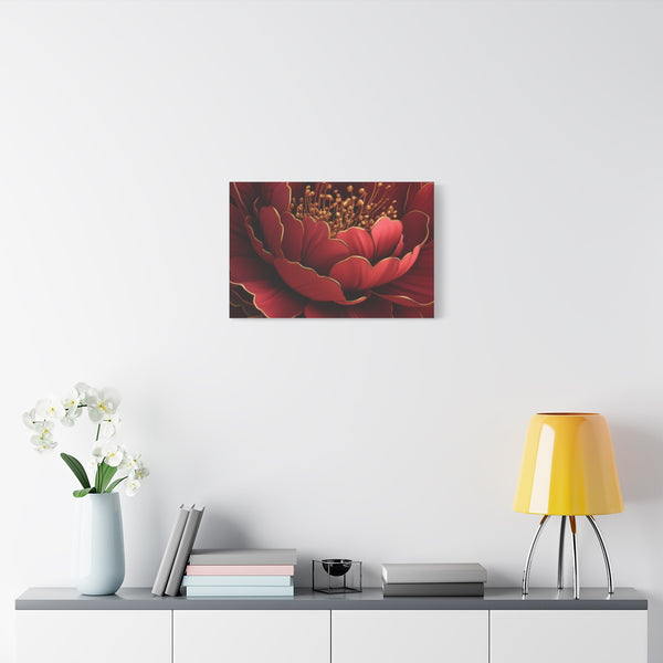 Chinese Red Envelope Blue and Red Dark Red Three D — Stretched Canvas Wall Art — Living Room Wall Lifestyle View