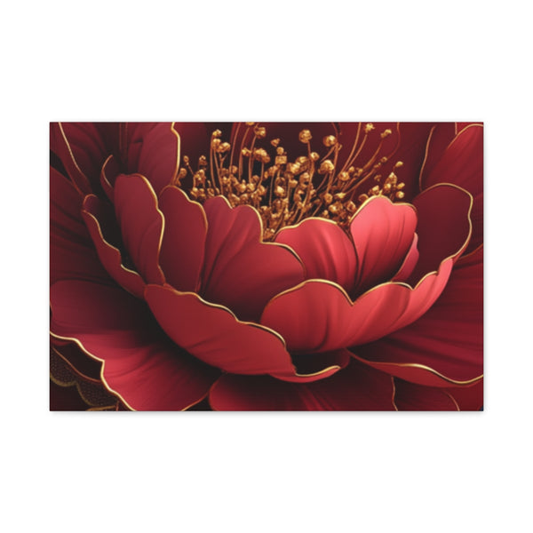 Chinese Red Envelope Blue and Red Dark Red Three D — 24×16 Canvas Wall Art — Front Gallery-Wrapped Canvas View