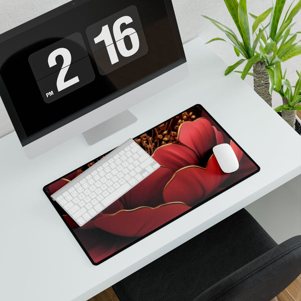 Chinese Red Envelope Blue and Red Dark Red Three D — XXL Gaming Desk Mat — Gaming & Workspace Desk Setup View