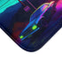 Cilian Murphy Watercolor Neon Colors Luxury Memory Foam Bath Mat - Microfibre Texture Close-Up