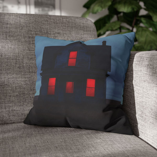 Cinematic Still Film by Sam Raimi — Faux Suede Cushion Cover — Sofa & Living Room Lifestyle View