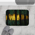 Circuit Board Forest in Sunrise — 61×43 Memory Foam Bath Mat — Modern Bathroom Floor Lifestyle View