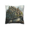 Fantasy City on Giant World Turtle — 40×40 Cushion Cover — Front 40×40 cm Square Cushion View