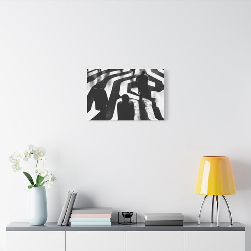 Aerial Coastal Beach & Turquoise Waves — Stretched Canvas Wall Art — Living Room Wall Lifestyle View