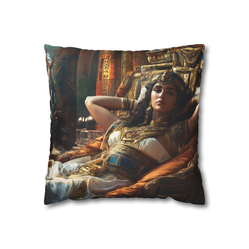 Cleopatra Reclining in Golden Throne, — Double-Sided Cushion Cover — Front Double-Sided Cushion View